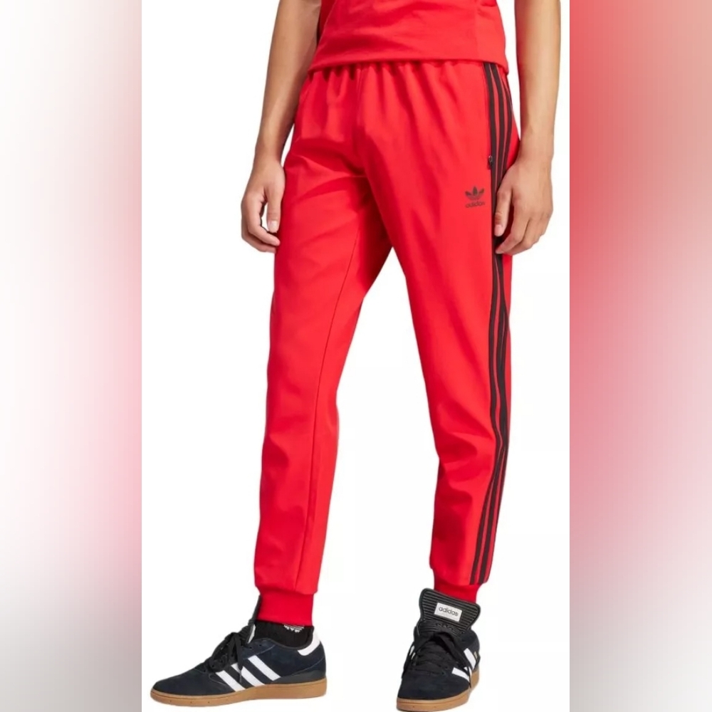 adidas Originals Men's SST Bonded Track Pants Better Scarlet Red M IS2808